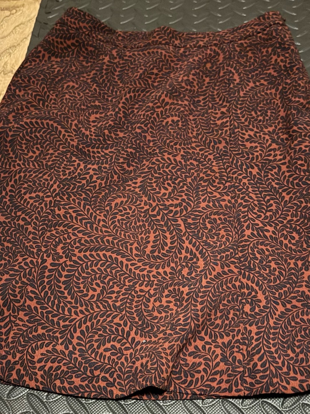 Women’s Printed Maroon and Black A-Line Skirt